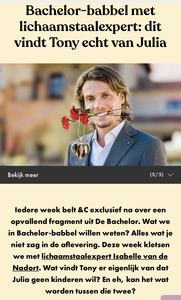 Analyse De bachelor voor online lifestyle magazine Chantal Janzen &C